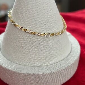 Gold and Silver twisted‎ rock Bracelet perfect for child 6 inch